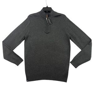 Mizzen Main Cassidy 1/4 Sweater Mens Size Small Dark Gray Pullover MSRP $168